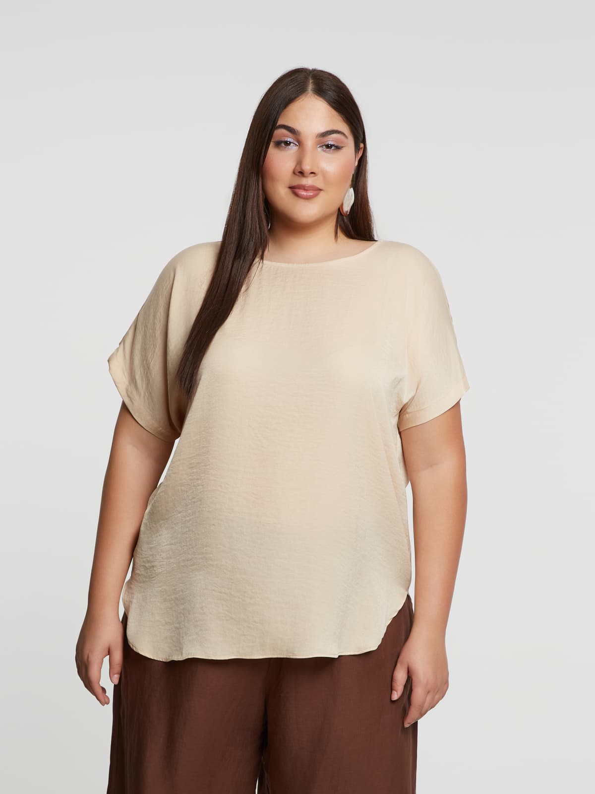 Women's T-Shirts Mat Fashion Beige