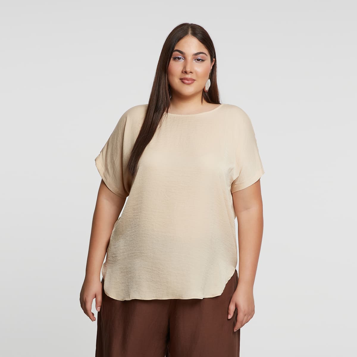 Women's T-Shirts Mat Fashion Beige