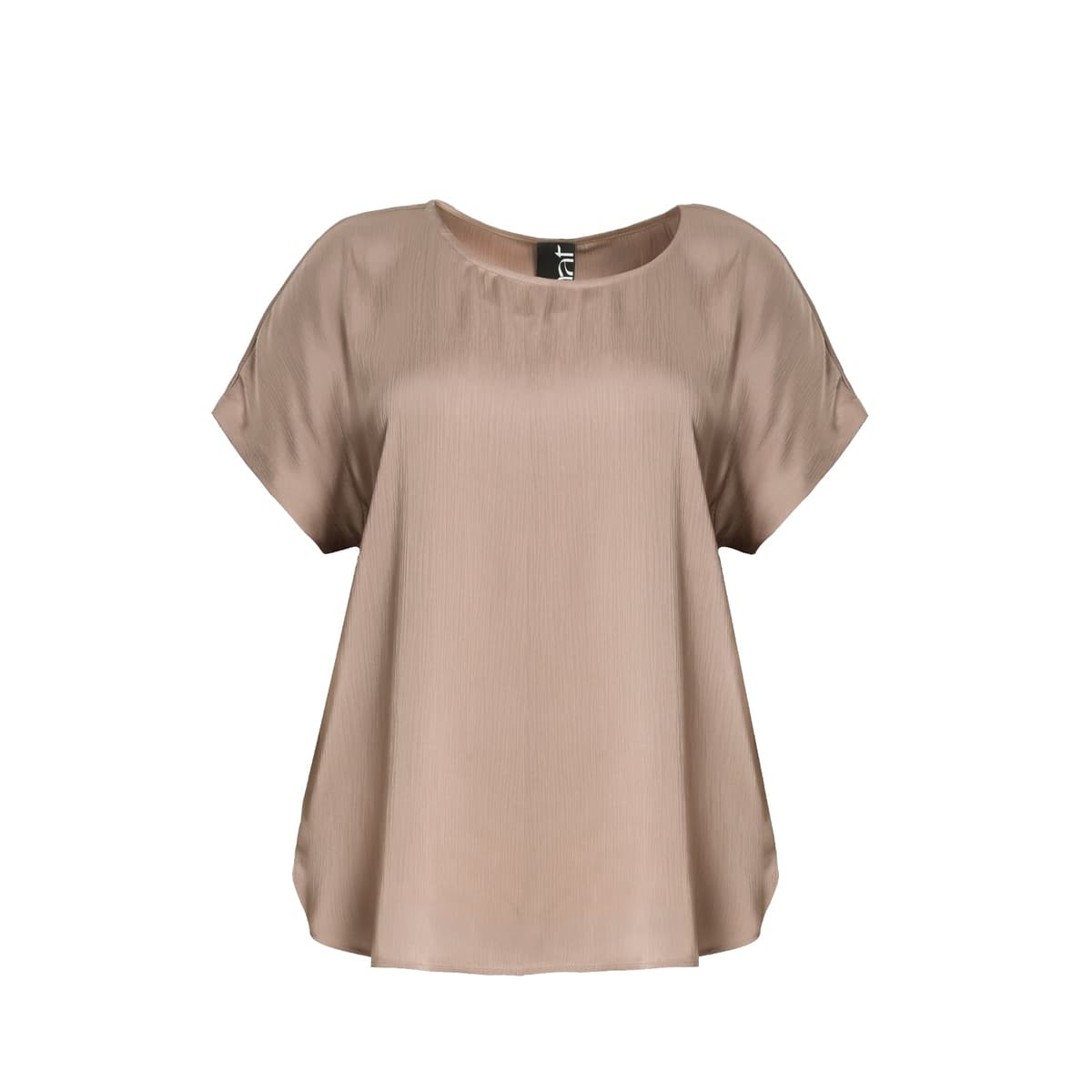 Σατέν μπλούζα με στρογγυλή λαιμόκοψη