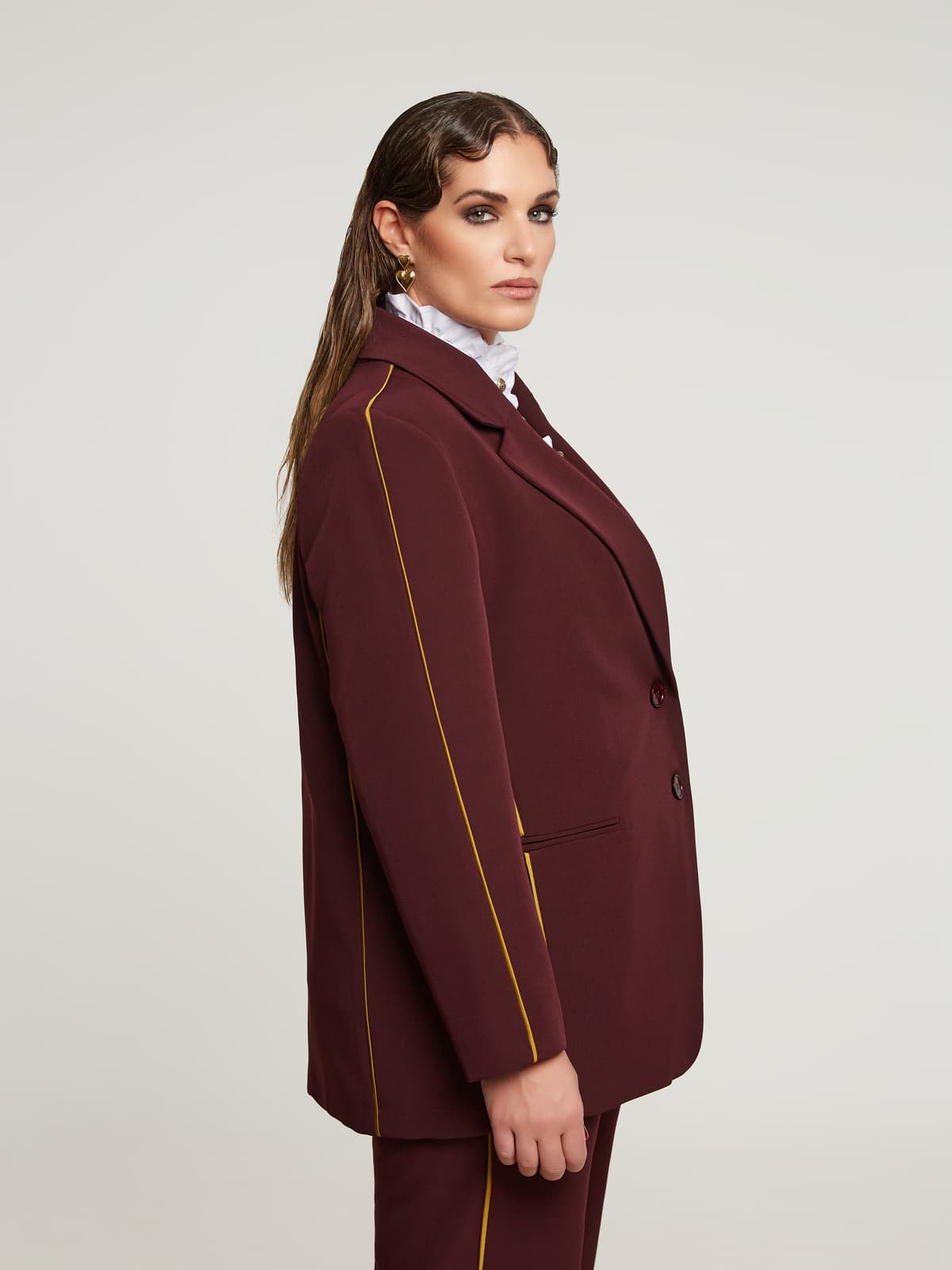 Women's Blazers Mat Fashion Bordeaux