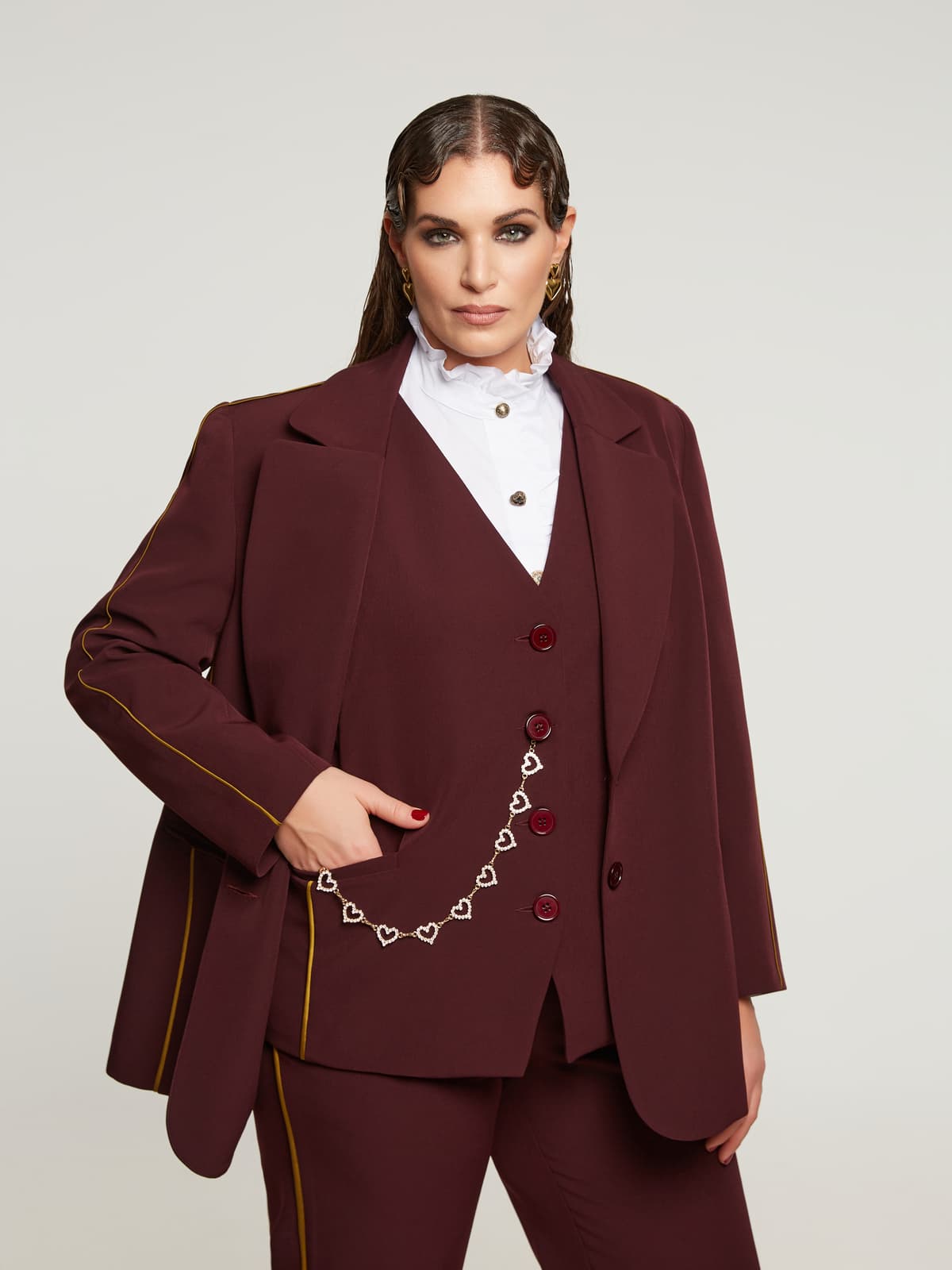 Women's Blazers Mat Fashion Bordeaux