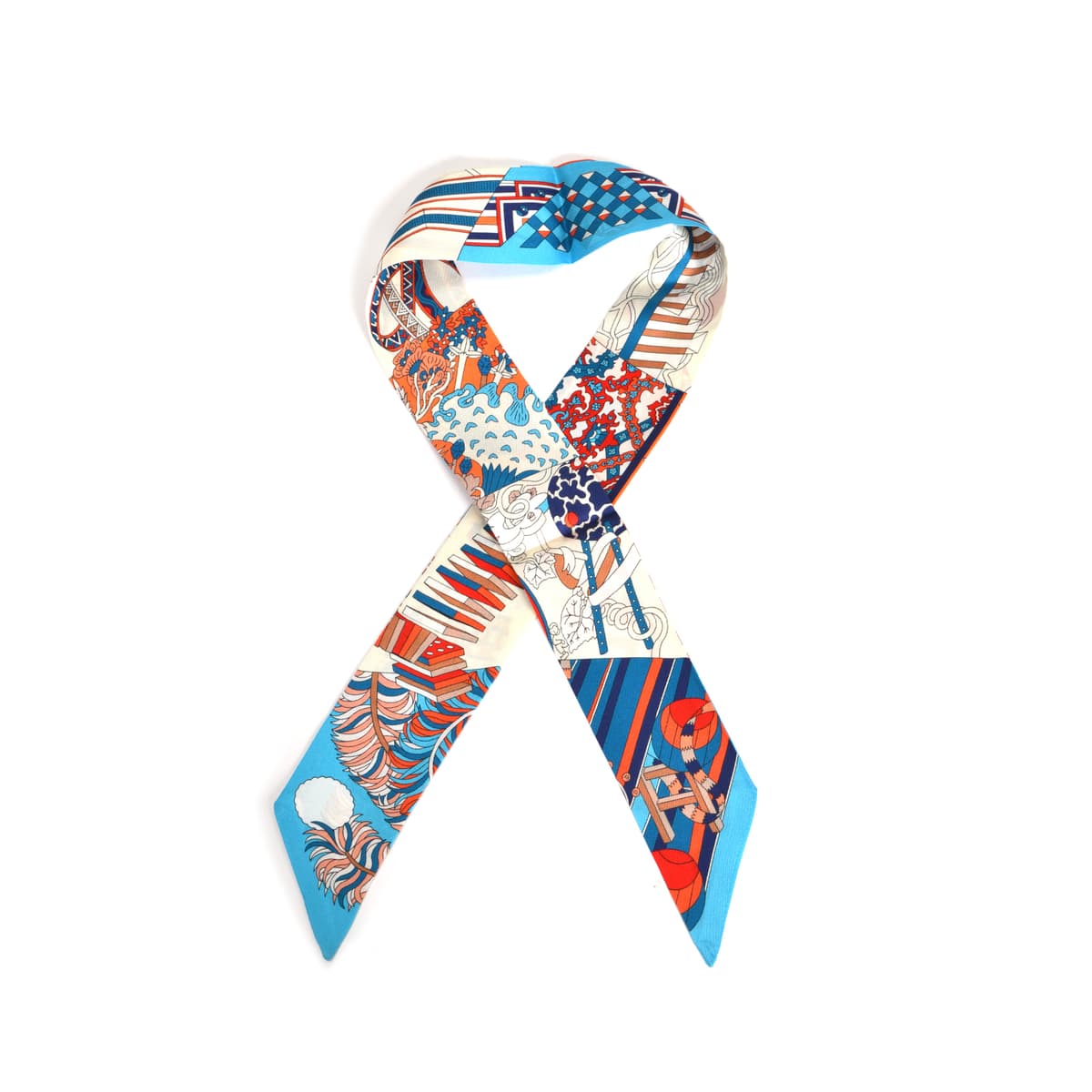 Μεταξωτό scrunchie με print μαντηλιού