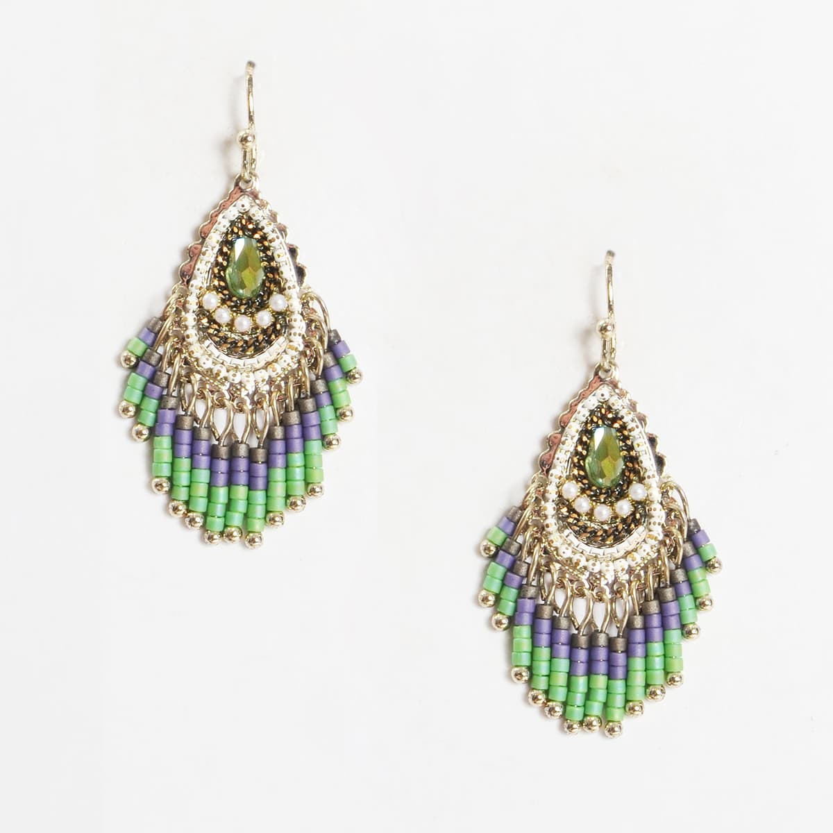 Σκουλαρίκια με πολύχρωμες χάντρες