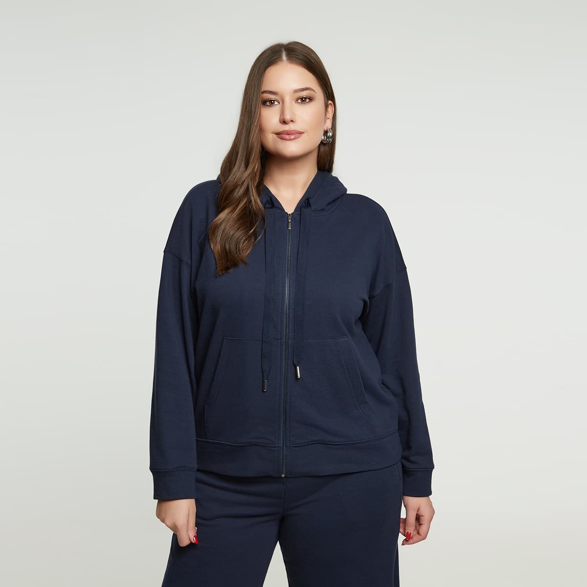 Ζακέτα φούτερ με κουκούλα και φερμουάρ