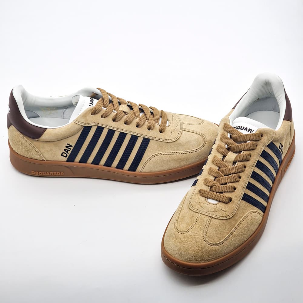 Ανδρικά Δερμάτινα Boxer Sneakers Μπεζ Dsquared2 W24SNM036414170001-M2969