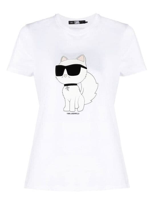 Γυναικείο Ikonik 2.0 Choupette T-shirt Λευκό Karl Lagerfeld 230W1703-100 WHITE