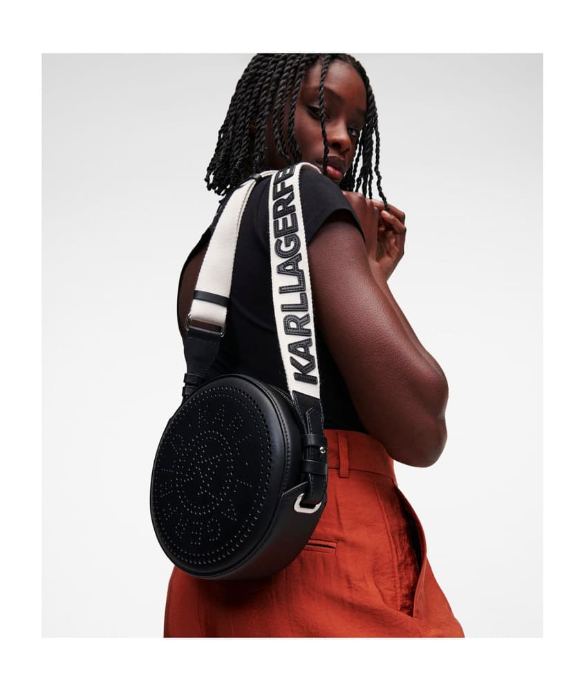 Γυναικεία Δερμάτινη K/Circle Τσάντα Χιαστί Μαύρη Karl Lagerfeld 231W3054-A999 BLACK