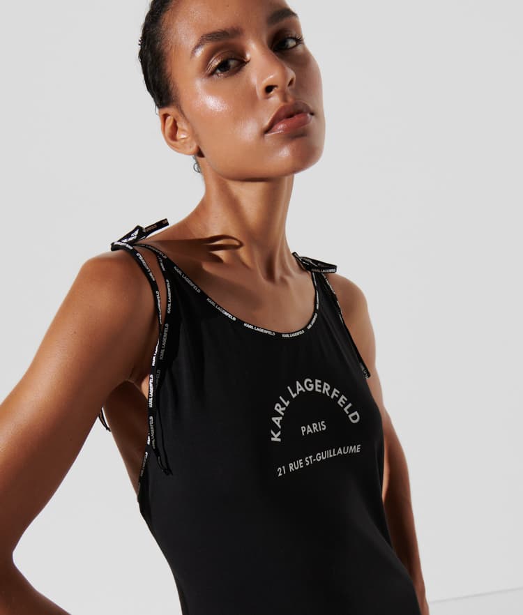 Γυναικείο Rue St-Guillaume Beach Αμάνικο Φόρεμα Μαύρο Karl Lagerfeld 241W2224-999 BLACK