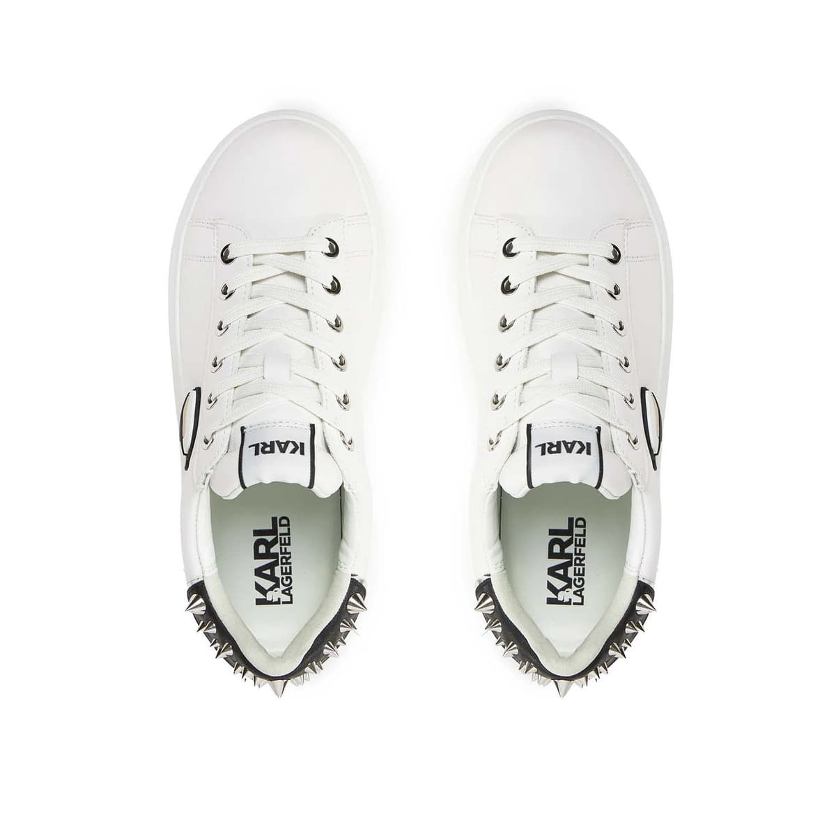 Γυναικεία Δερμάτινα NFT Stud Tab Sneakers Λευκά Karl Lagerfeld KL62529N-011 WHITE