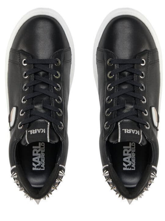 Γυναικεία Δερμάτινα NFT Stud Tab Sneakers Μαύρα Karl Lagerfeld KL62529N-000 BLACK