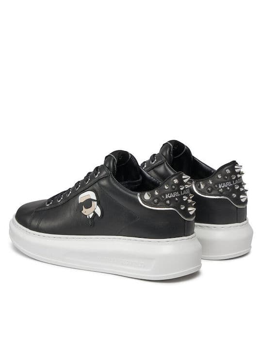 Γυναικεία Δερμάτινα NFT Stud Tab Sneakers Μαύρα Karl Lagerfeld KL62529N-000 BLACK