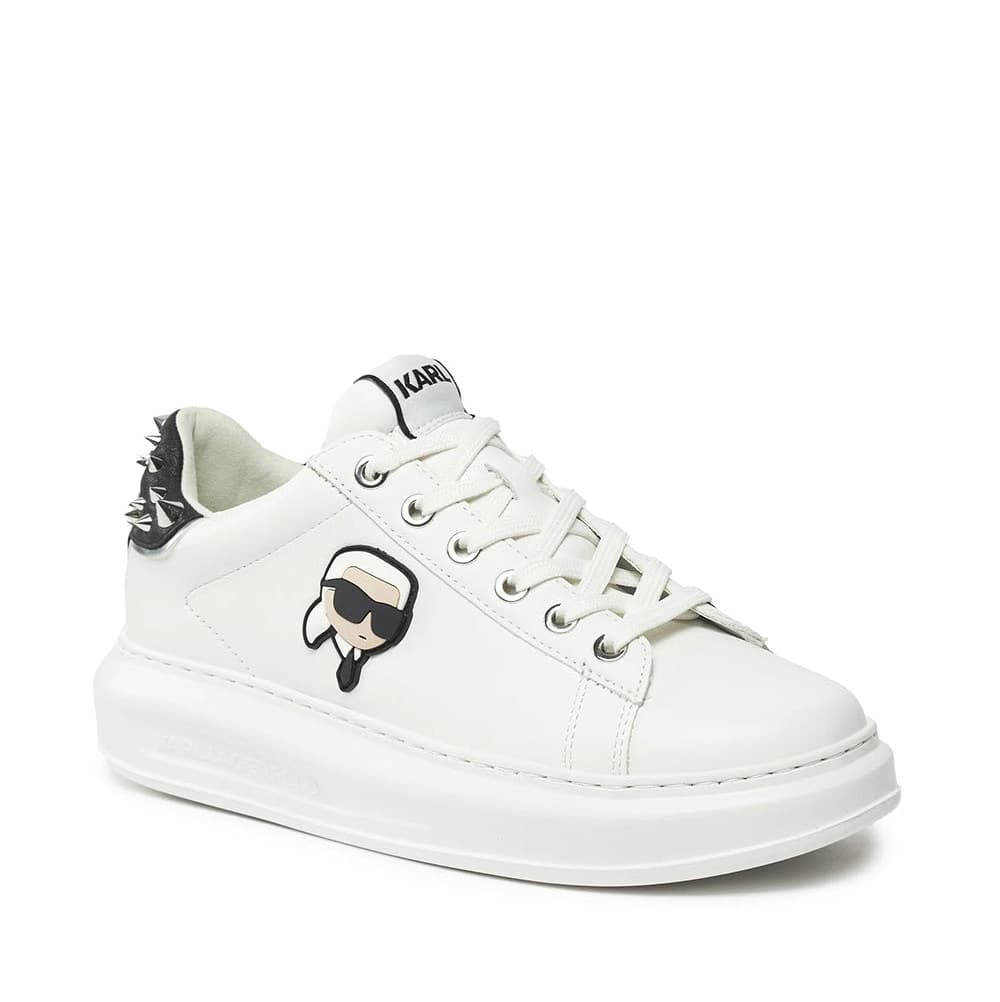Γυναικεία Δερμάτινα NFT Stud Tab Sneakers Λευκά Karl Lagerfeld KL62529N-011 WHITE