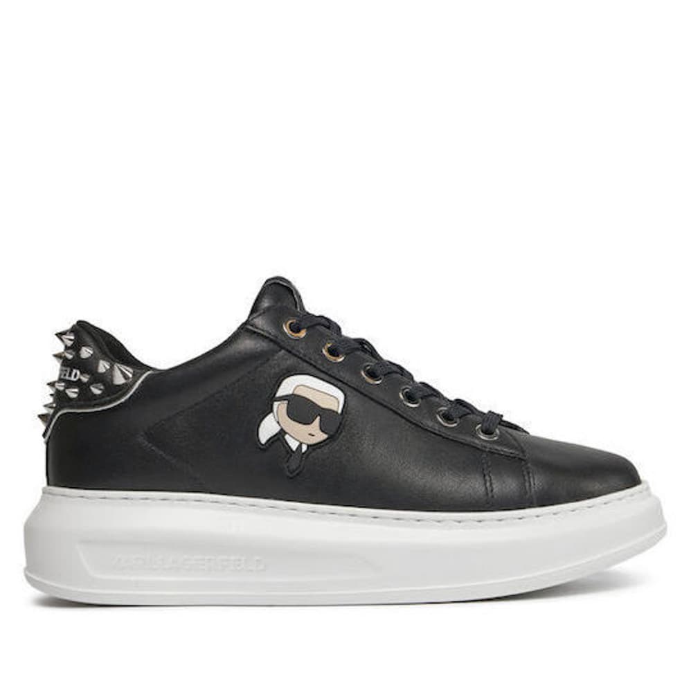 Γυναικεία Δερμάτινα NFT Stud Tab Sneakers Μαύρα Karl Lagerfeld KL62529N-000 BLACK