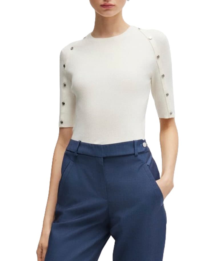 Γυναικεία Famistosa Πλεκτή Μπλούζα Εκρού Boss 50493911-118