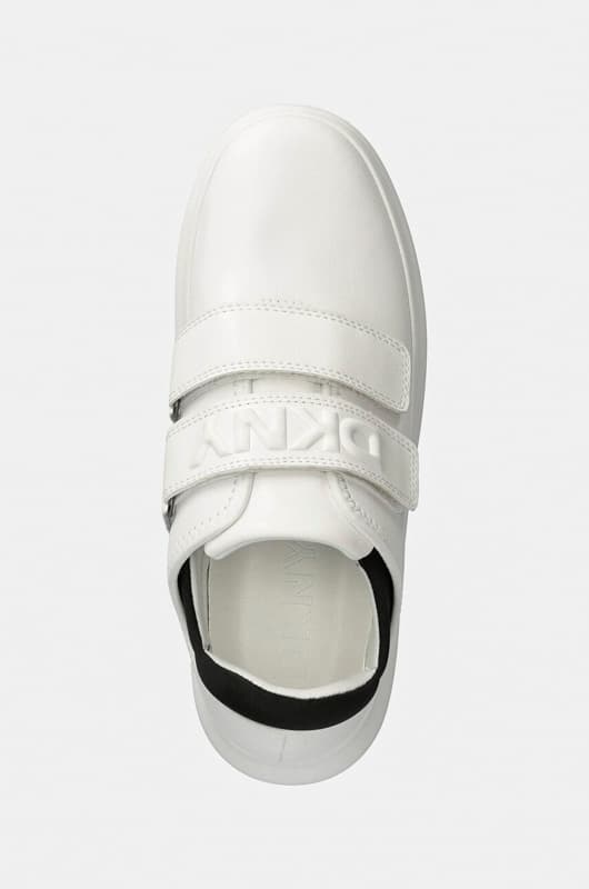 Γυναικεία Δερμάτινα Jamiah Slip On Sneakers Λευκά DKNY K3422734-7191