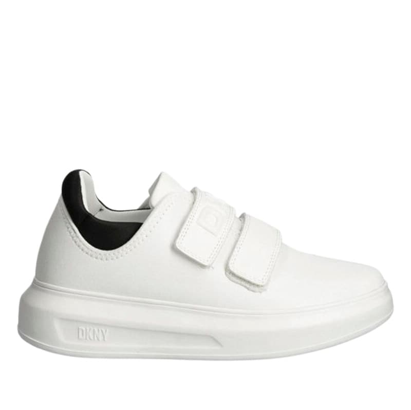 Γυναικεία Δερμάτινα Jamiah Slip On Sneakers Λευκά DKNY K3422734-7191