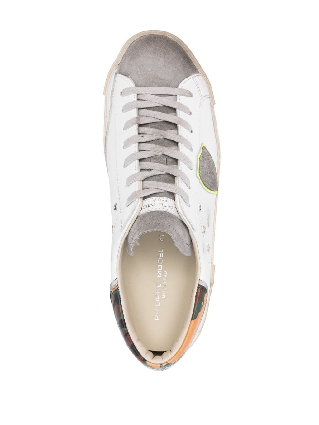 Ανδρικά Δερμάτινα Prsx Tennis Sneakers Λευκά Philippe Model PRLUVCT1-BLANC VERT
