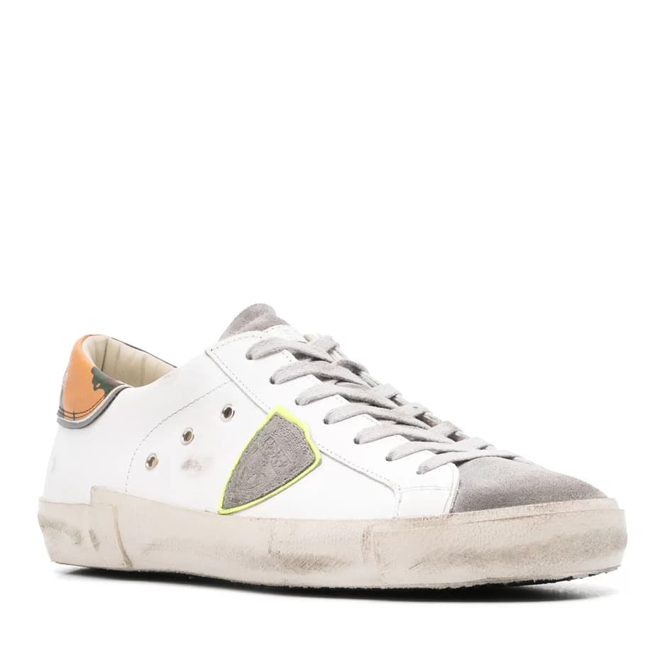 Ανδρικά Δερμάτινα Prsx Tennis Sneakers Λευκά Philippe Model PRLUVCT1-BLANC VERT