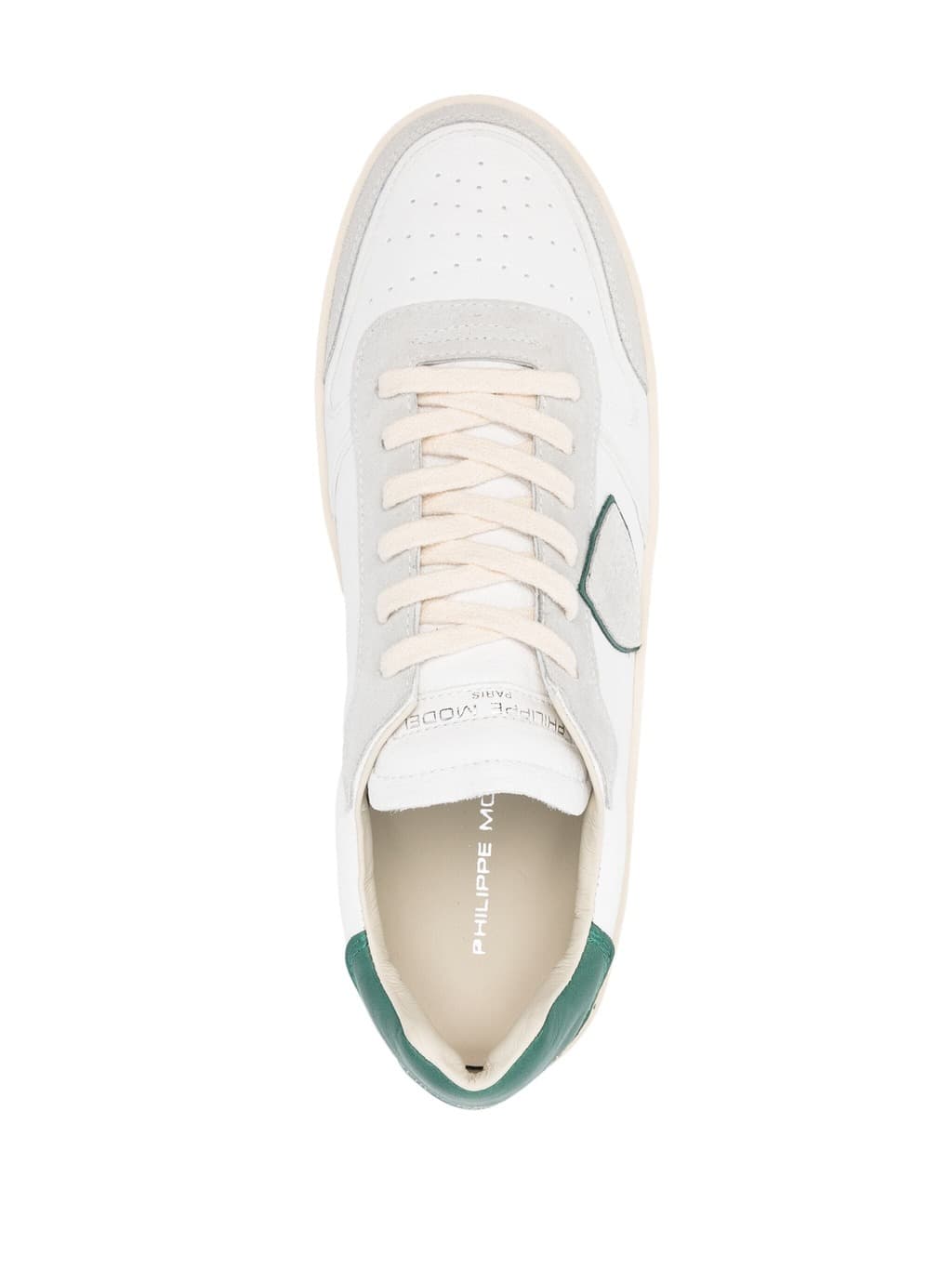 Ανδρικά Δερμάτινα Nice Sneakers Λευκά Philippe Model VNLUWX07-BLANC VERT