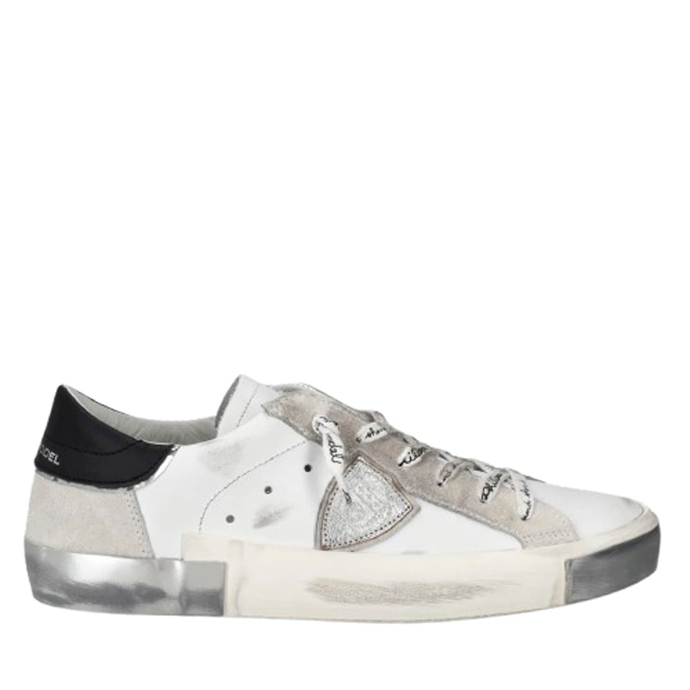 Γυναικεία Δερμάτινα Prsx Low-Top Sneakers Λευκά Philippe Model PRLDMA02-BLANC ARGENT