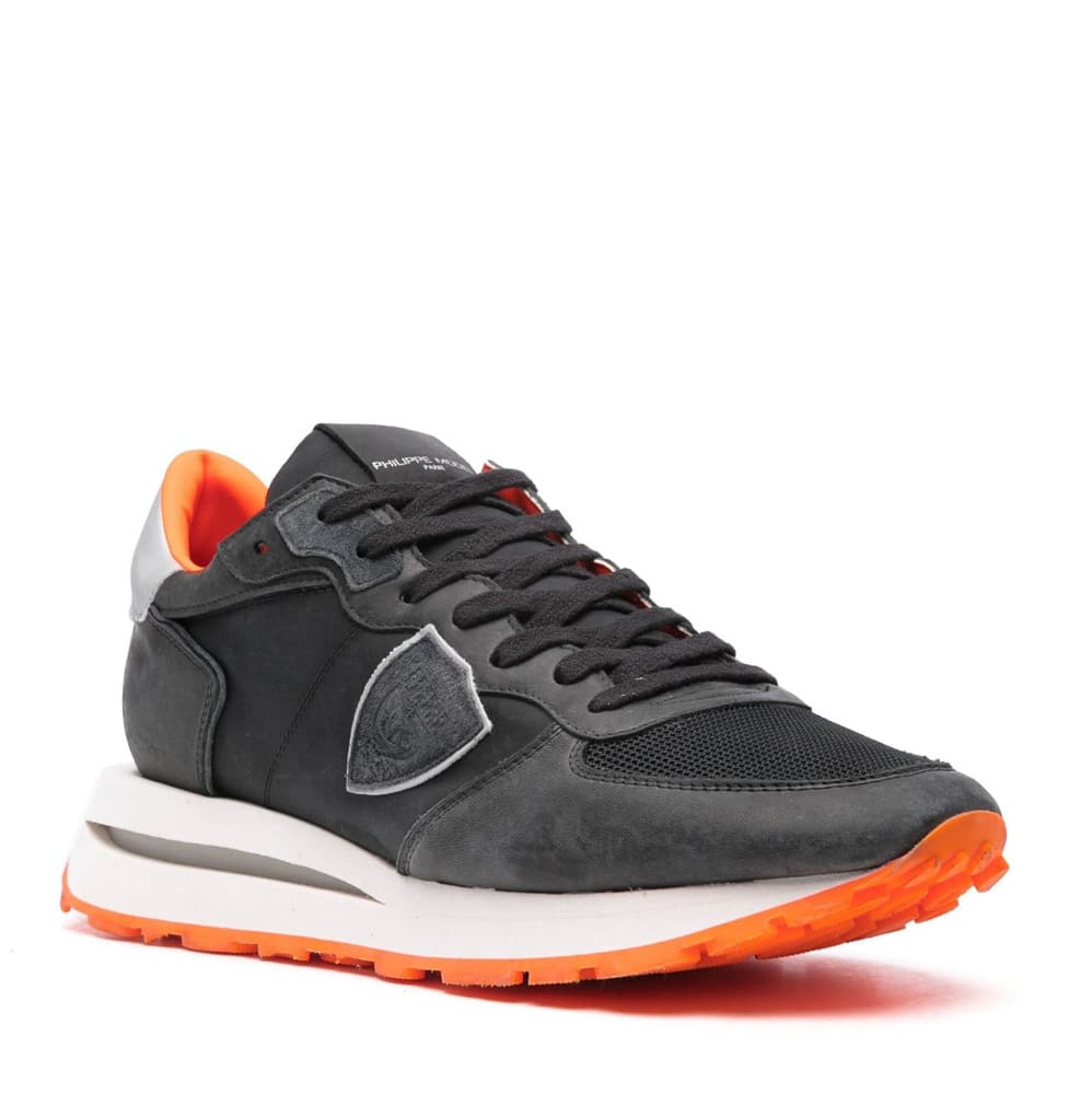 Ανδρικά Δερμάτινα TRPX Haute Sneakers Μαύρα Philippe Model TKLUWNV4-NOIR ORANGE