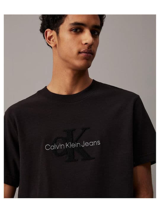 Ανδρικό Chenille Monologo T-shirt Μαύρο Calvin Klein J30J326158-BEH