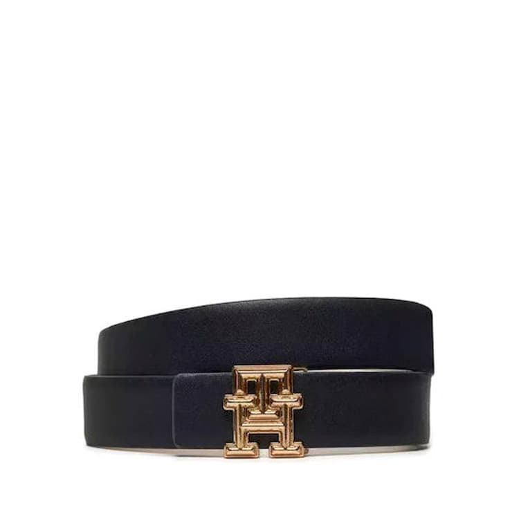 Γυναικεία Δερμάτινη TH Monogram Ζώνη Διπλής Όψεως Navy Μπλε/Γκρι Tommy Hilfiger AW0AW16604-0GZ