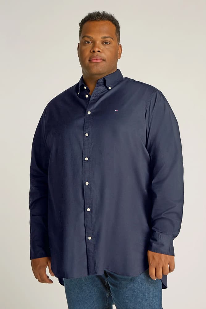 Ανδρικό Plus Size TH Flex Πουκάμισο Navy Μπλε Tommy Hilfiger MW0MW35095-DW5