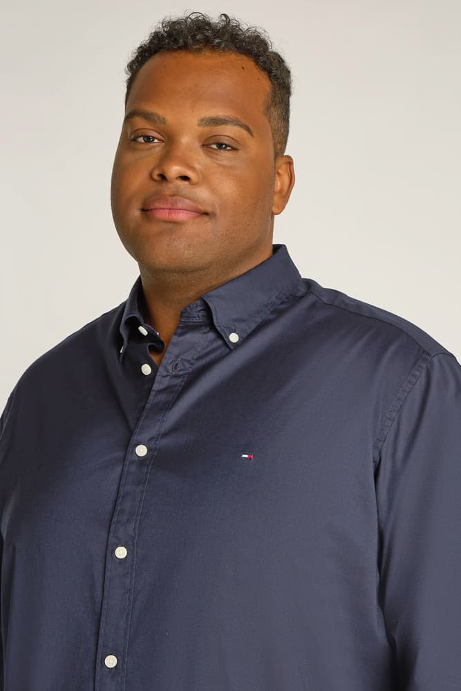 Ανδρικό Plus Size TH Flex Πουκάμισο Navy Μπλε Tommy Hilfiger MW0MW35095-DW5