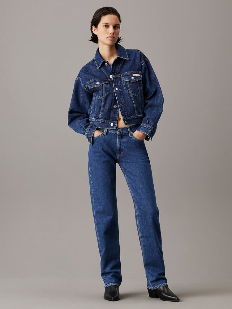 Γυναικείο Straight Τζιν Navy Μπλε Calvin Klein J20J224001-1A4