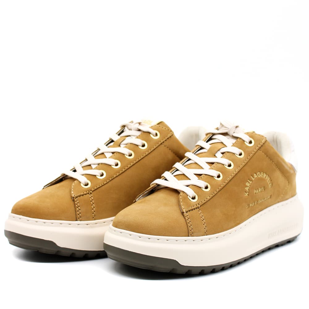 Γυναικεία Δερμάτινα Maison Karl Sneakers Καφέ Karl Lagerfeld KL67537-288 EARTH NUBUCK