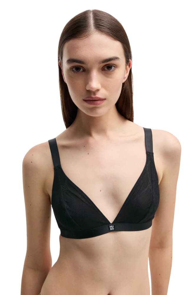 Γυναικείο Triangle Sporty Lace Σουτιέν Μαύρο Hugo 50527185-001
