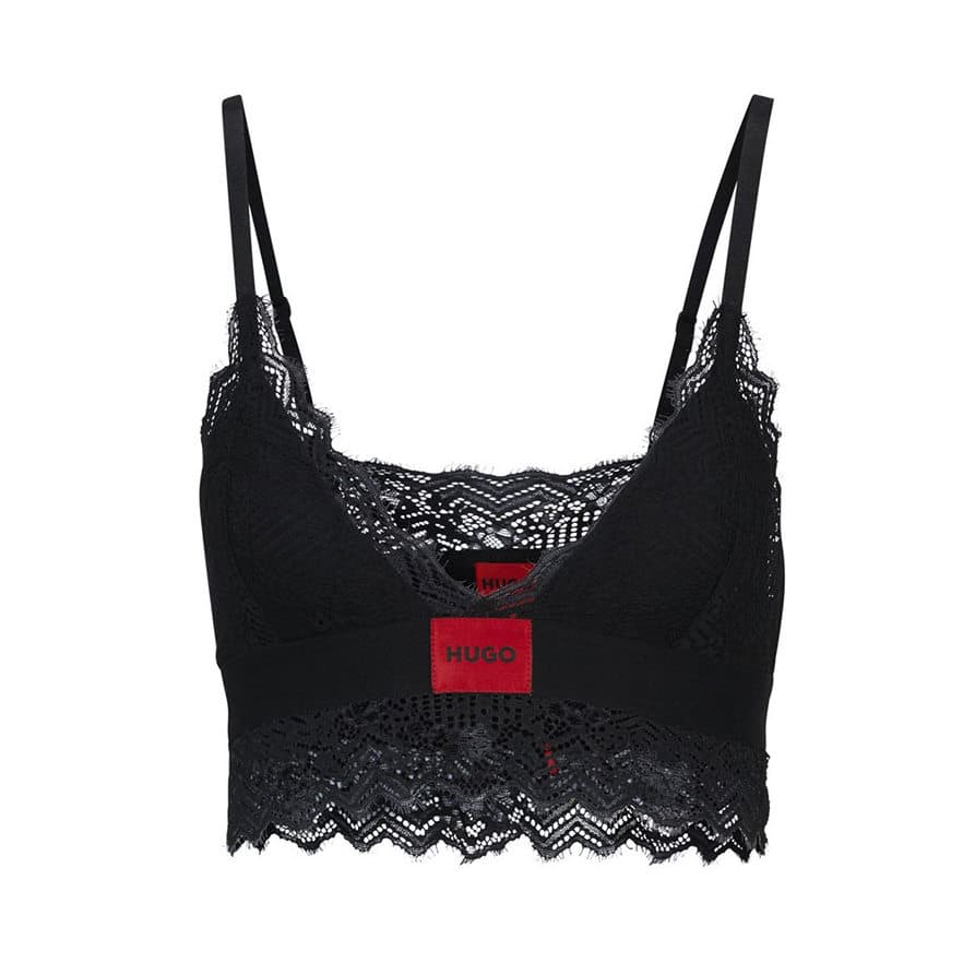 Γυναικείο Triangle Padded Lace Σουτιέν Μαύρο Hugo 50502786-002