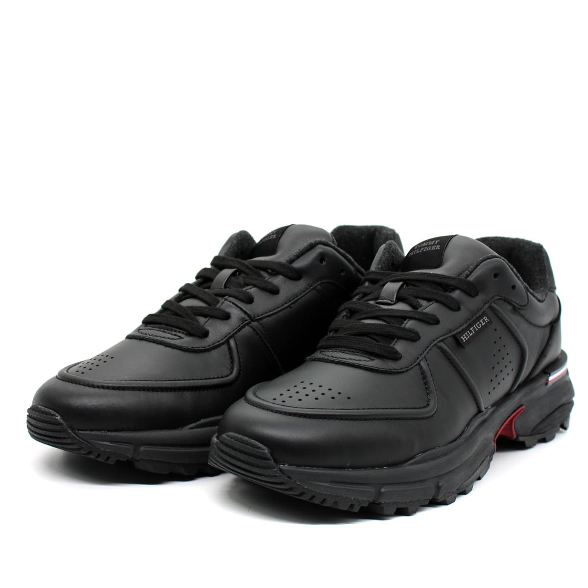 Ανδρικά Δερμάτινα Runner Sneakers Μαύρα Tommy Hilfiger FM0FM05277-BDS