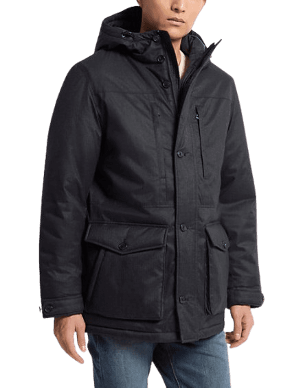 Ανδρικό Herringbone Melange Παρκά Μαύρο Michael Kors CF4202MFEZ-001