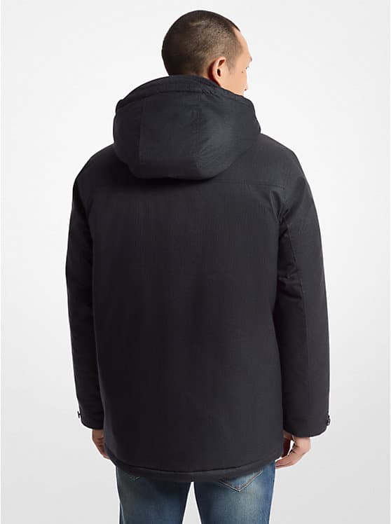 Ανδρικό Herringbone Melange Παρκά Μαύρο Michael Kors CF4202MFEZ-001