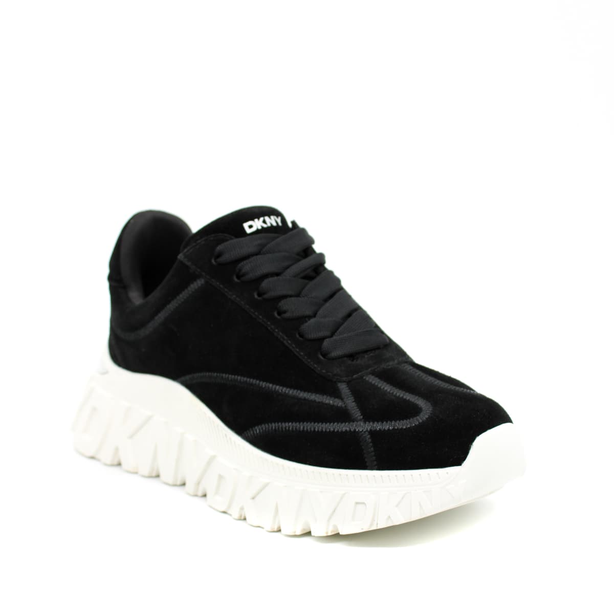 Γυναικεία Δερμάτινα Laeoni Sneakers Μαύρα DKNY K4408656-BLACK