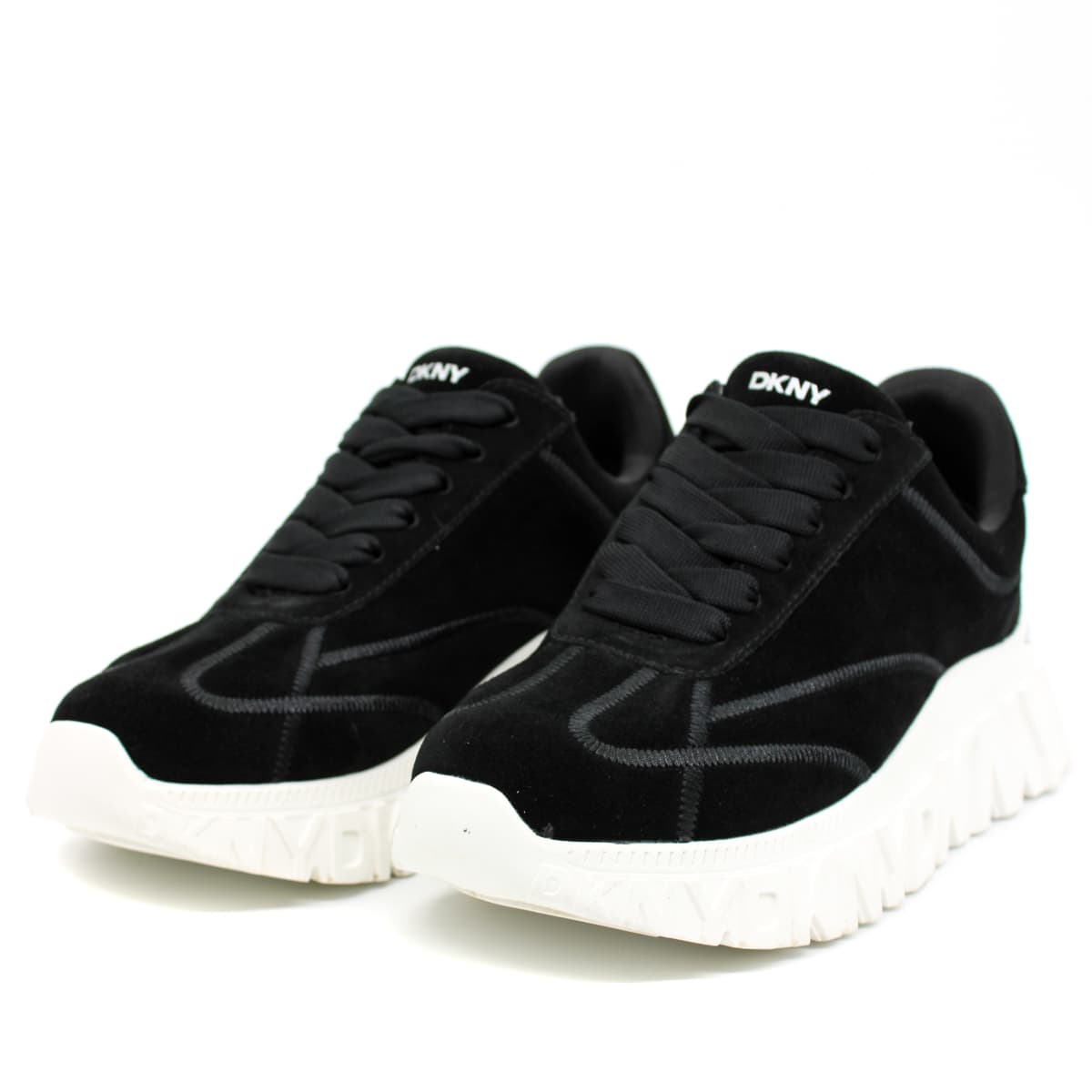 Γυναικεία Δερμάτινα Laeoni Sneakers Μαύρα DKNY K4408656-BLACK