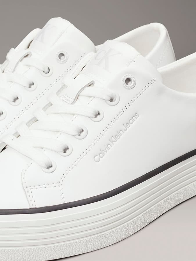 Γυναικεία Δερμάτινα Sneakers Λευκά Calvin Klein YW0YW01633-01W