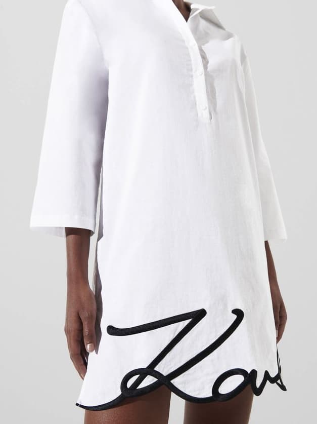 Γυναικείο DNA Signature Beach Φόρεμα Λευκό Karl Lagerfeld 240W2205-100 WHITE