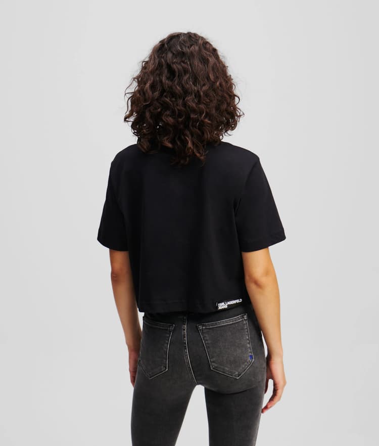 Γυναικείο Cropped T-shirt Μαύρο Karl Lagerfeld Jeans A1W17033-999 BLACK