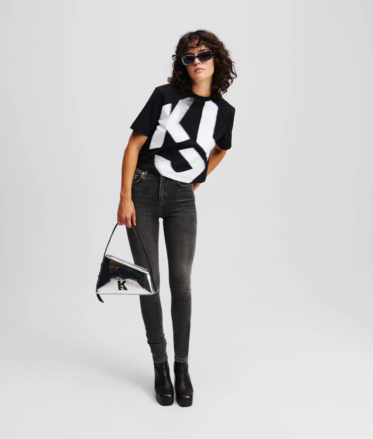 Γυναικείο Cropped T-shirt Μαύρο Karl Lagerfeld Jeans A1W17033-999 BLACK