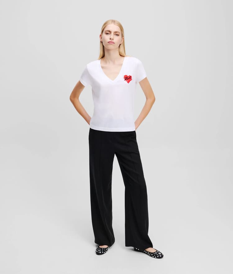 Γυναικείο Hearts T-shirt Λευκό Karl Lagerfeld A1W17116-100 WHITE