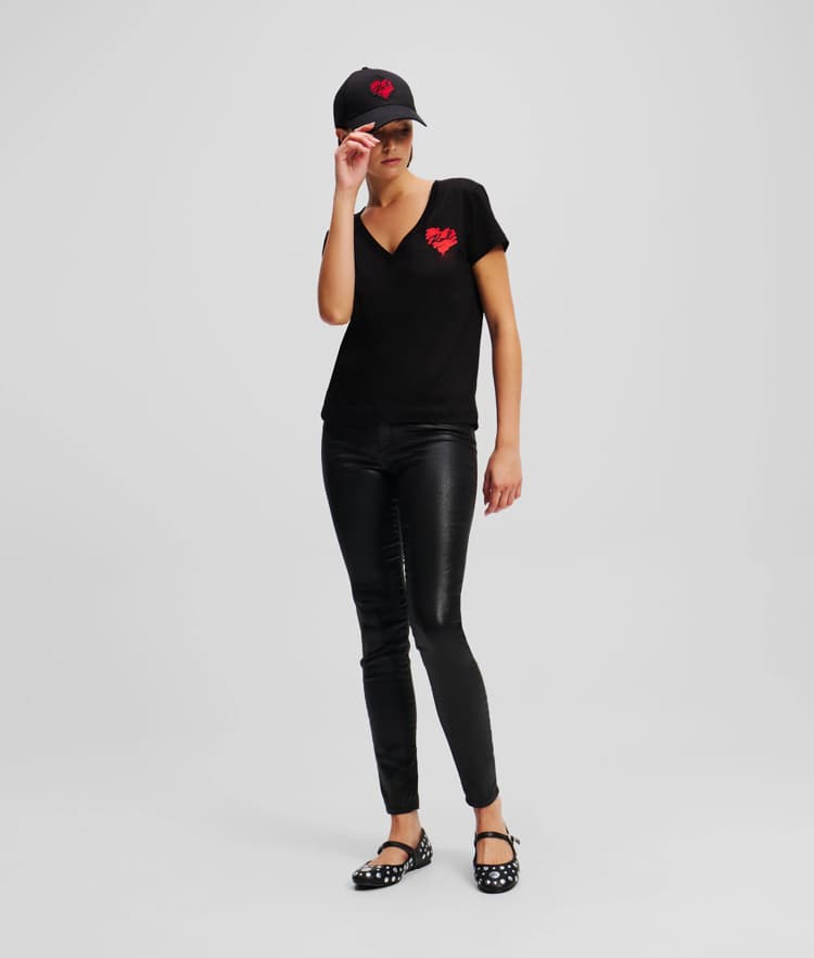 Γυναικείο Hearts T-shirt Μαύρο Karl Lagerfeld A1W17116-999 BLACK