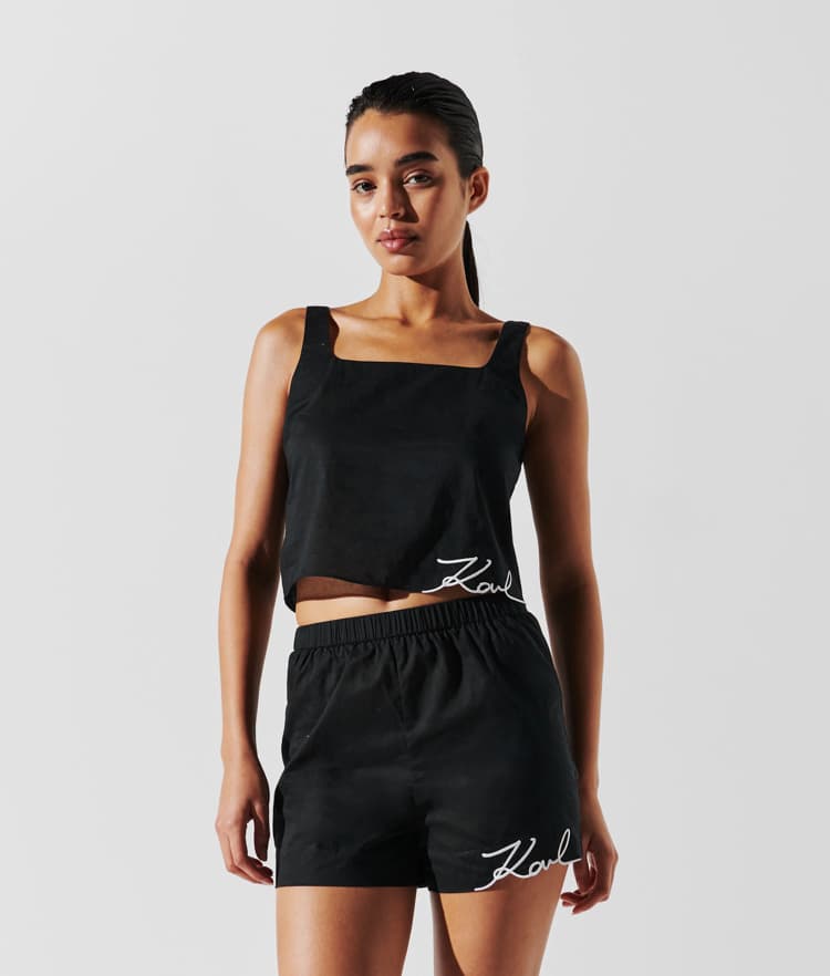 Γυναικείο Signature Σορτς Μαύρο Karl Lagerfeld A1W46038-999 BLACK