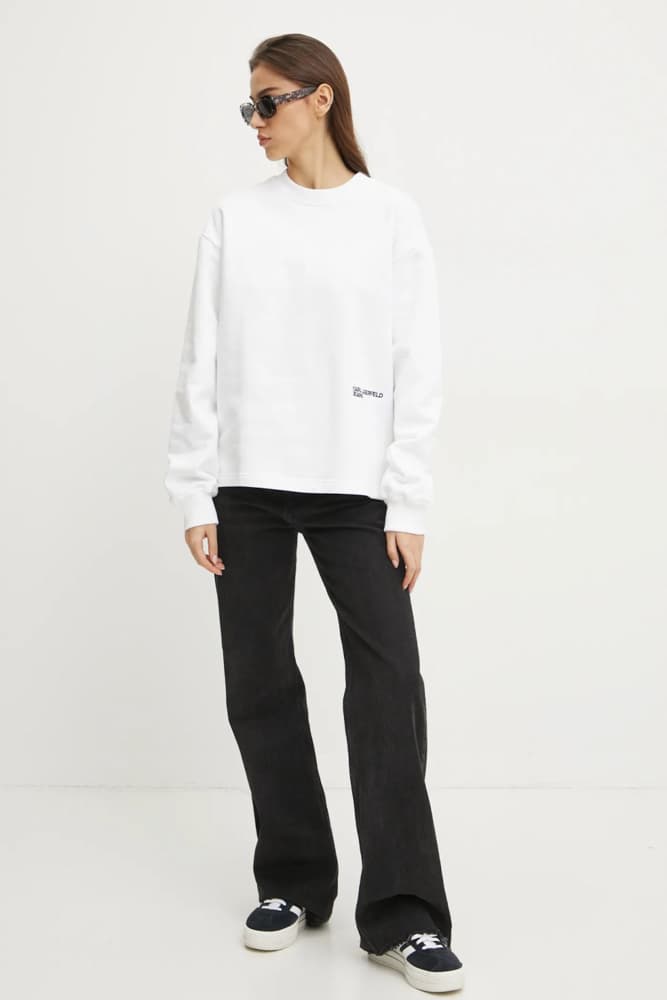 Γυναικείο Φούτερ Λευκό Karl Lagerfeld Jeans A1W20068-100 WHITE