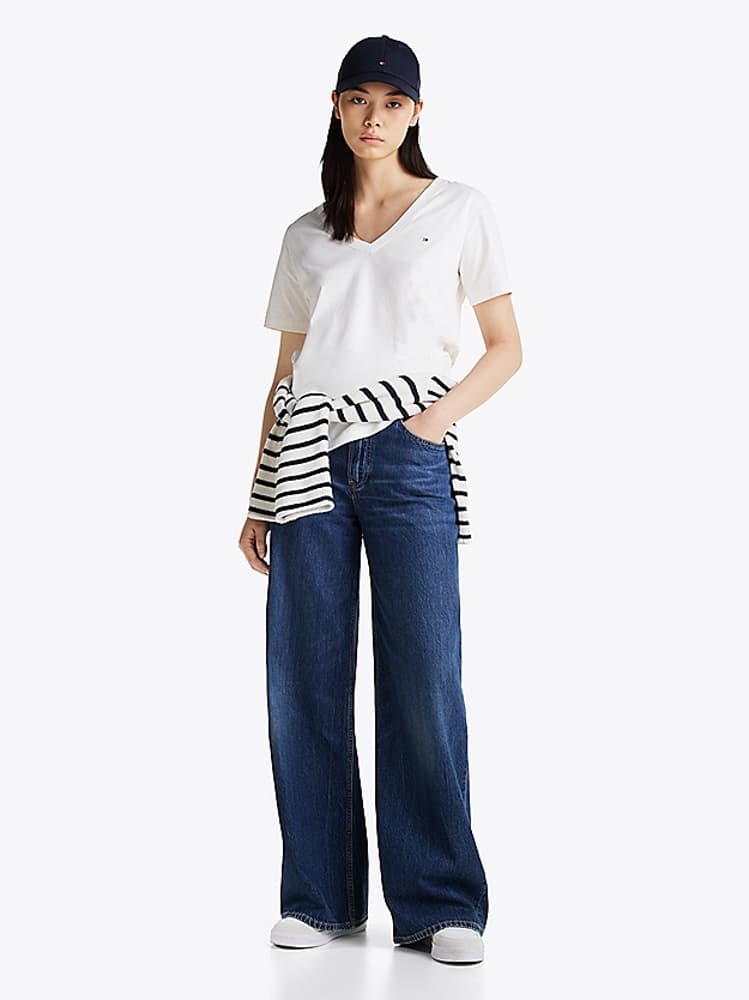 Γυναικείο T-shirt Λευκό Tommy Hilfiger WW0WW44177-YCF