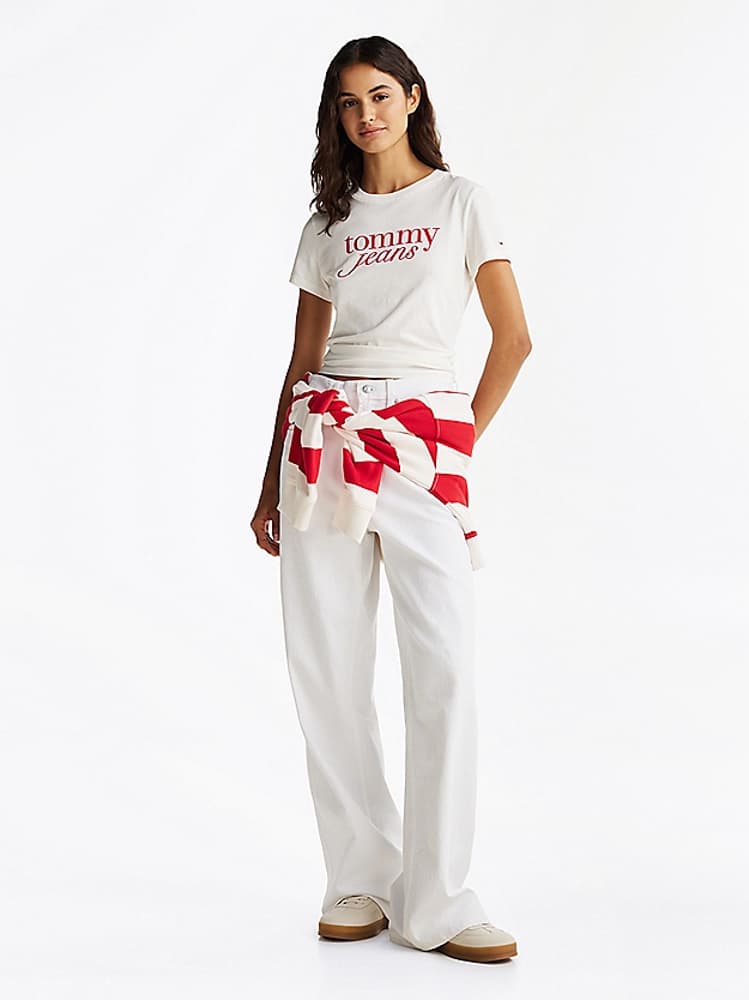 Γυναικείο T-shirt Λευκό Tommy Jeans DW0DW19447-YBL