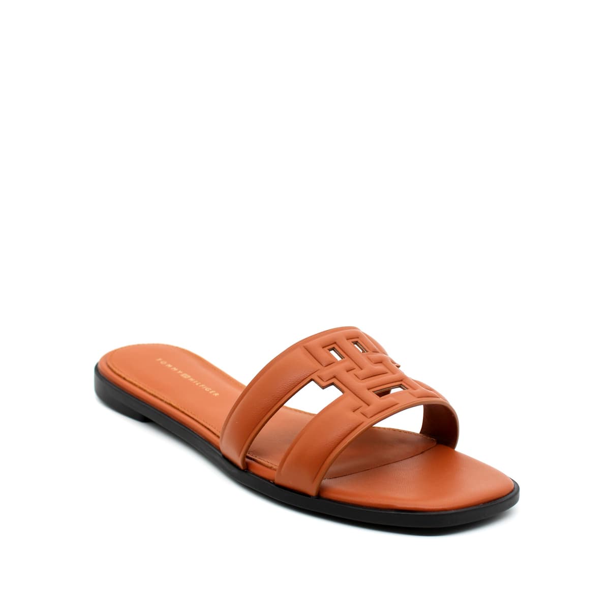 Γυναικεία Δερμάτινα TH Monogram Mules Καφέ Tommy Hilfiger FW0FW08671-GPA