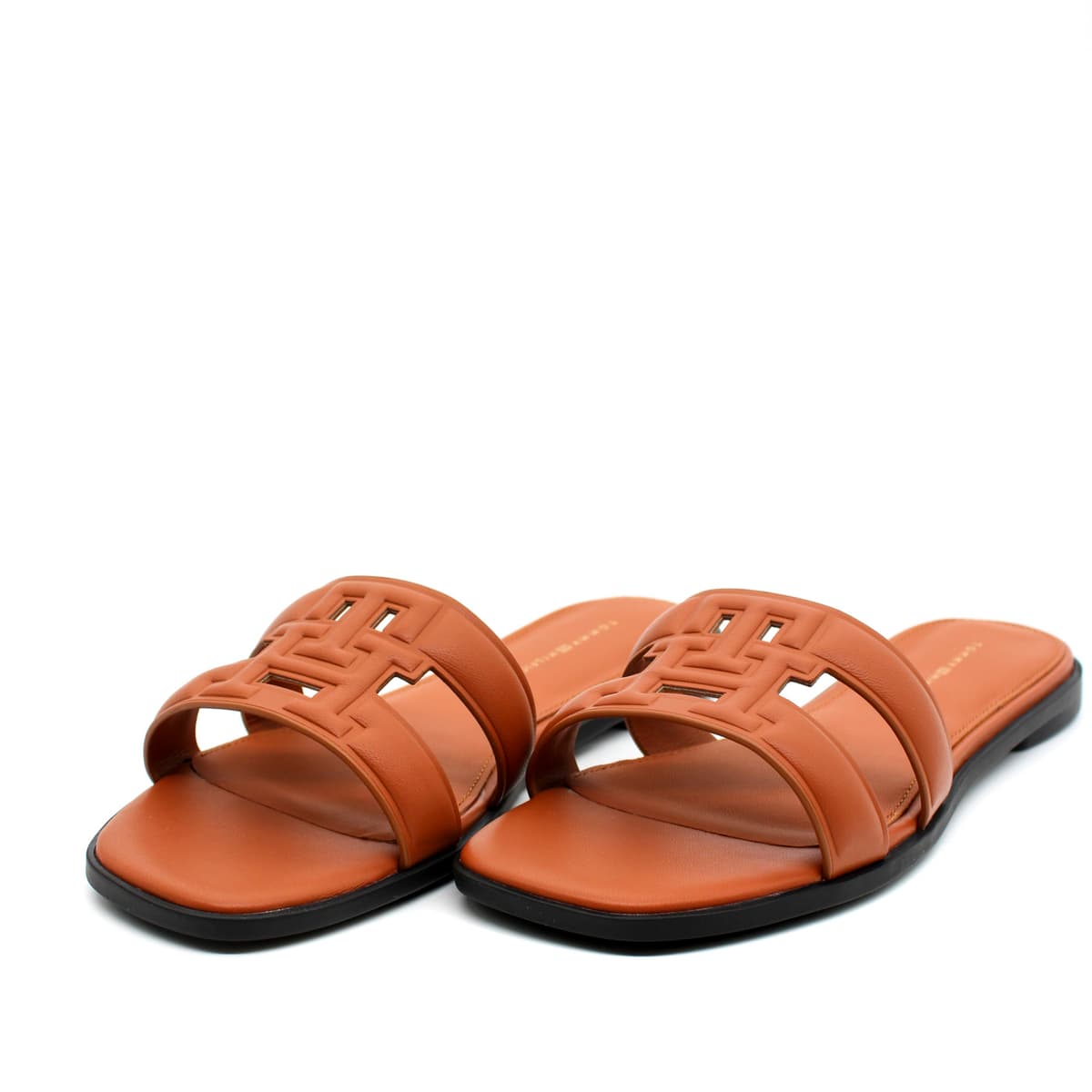 Γυναικεία Δερμάτινα TH Monogram Mules Καφέ Tommy Hilfiger FW0FW08671-GPA